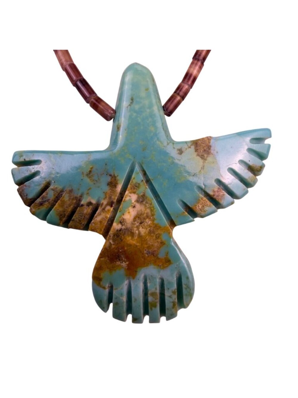Native American Multicolor Stone Necklace With Animal Carvings & Thunderbird - Picture 3 of 6